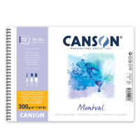 Альбом на спирали для акварели Canson Montval, среднее зерно 300г/м2, 24х32см, 12 листов 