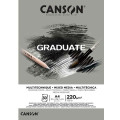 Альбом-склейка для змішаних технік Canson "Graduate" Mixed Media Grey 220г/м2 A4, 30 аркушів