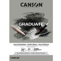 Альбом-склейка для змішаних технік Canson "Graduate" Mixed Media Grey 220г/м2 A4, 30 аркушів