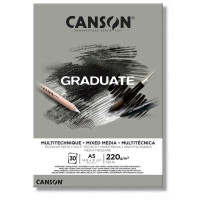 Альбом-склейка для смешанных техник Canson "Graduate" Mixed Media Grey 220г/м2 A5, 30 листов