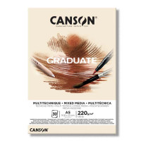 Альбом-склейка для змішаних технік Canson "Graduate" Mixed Media Natural 220г/м2 A5, 30 аркушів