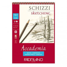 Альбом для графики на спирали Accademia А4 (21*29,7см) 120г/м2, 50л, мелкое зерно, Fabriano Альбом для графики на спирали Accademia А4 (21*29,7см) 120г/м2, 50л, мелкое зерно, Fabriano