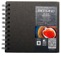 Альбом на спирали Book Black Drawing 15х15см 190г 40л, Fabriano