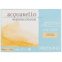 Склейка для акварелі Fabriano Artistico Traditional White 300г/м2 12,5х18см, середнє зерно, 25 аркушів