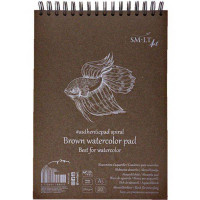 Альбом для акварели на спирали AUTHENTIC А5 280г/м2 20л коричневая бумага SMILTAINIS