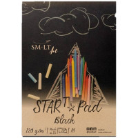 Склейка для рисунку STAR T А4 120г/м2 20л чорний папір, SMILTAINIS