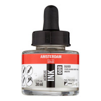 Туш акрилова AMSTERDAM INK, (800) Срібний, 30мл, Royal Talens