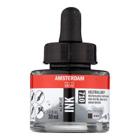 Туш акрилова AMSTERDAM INK, (710) Сірий нейтральний, 30мл, Royal Talens