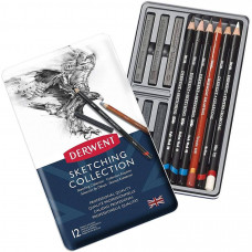 Набор материалов для графики Derwent "Sketching Collection", 12 предметов в металлической коробке