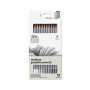 Олівці Winsor Newton Medium Graphite 12 штук металевий пенал
