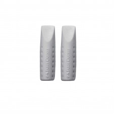 Ластик-колпачок Faber-Castell Grip 2001 серый 2 штуки -187000