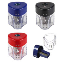 Одинарна точилка Faber-Castell Grip Mini з прозорим контейнером, 183401