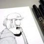 Линер Zig Cartoonist Mangaka черный 05, Kuretake
