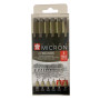 Лінери PIGMA Micron 6 штук Чорні, Sakura