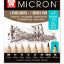Набір лінерів Pigma Micron 6шт, Brush 1шт і PN 1шт, Sakura