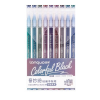 Набор цветных ручек Colorful Black 0,6 мм LG-D0565 9 штук, Languo
