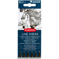 Набір лінерів Line Maker 6шт чорні Derwent