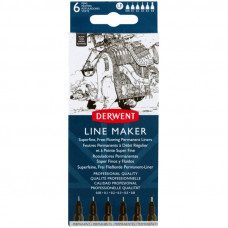 Набір лінерів Line Maker 6шт чорні Derwent