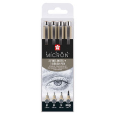 Набір лінерів PIGMA Micron 4 штуки Сірий, Sakura