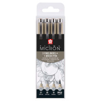 Набор линеров PIGMA Micron 4 штуки Серый светлый, Sakura  