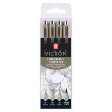 Набір лінерів PIGMA Micron 4 штуки Сірий світлий, Sakura