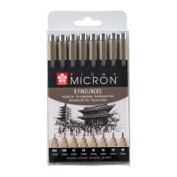 Набір лінерів PIGMA Micron 8 штук Чорні, Sakura
