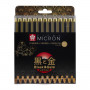 Набір лінерів Pigma Micron Black&Gold 12 шт лімітована колекція, Sakura