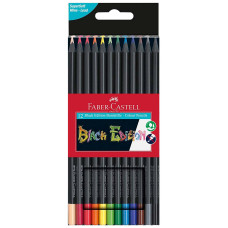 Набор 12 цветных карандашей Black Edition, Faber-Castell