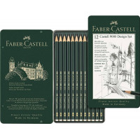 Набор чернографитных карандашей 12шт. 5Н-5В метал.коробка 119064 FABER-CASTELL 