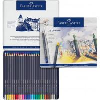 Набір кольорових олівців FABER-CASTELL 24 кольори Goldfaber металева коробка 114724