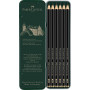 Олівці Pitt Graphite Mat 2В-12В, 6 штук у пеналі 115207, Faber-Castell