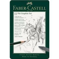 Набір графічних матеріалів PITT MONOCHROME 11 предмет. метал.коробка 112972 FABER-CASTELL