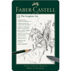 Набір графічних матеріалів PITT MONOCHROME 11 предмет. метал.коробка 112972 FABER-CASTELL