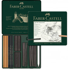Набір графічних матеріалів PITT MONOCHROME 24 предм. метал.коробка 112978 FABER-CASTELL