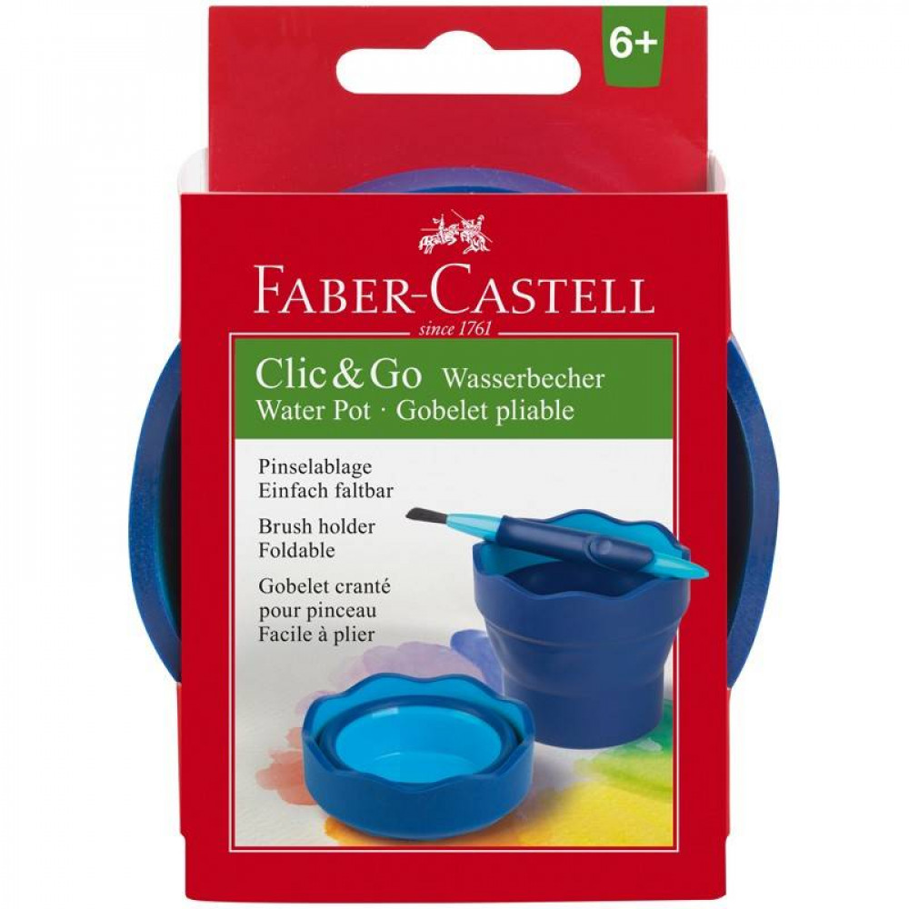 Стаканчик для води складний Faber-Castell Clic&Go синій 181510