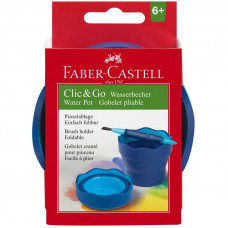 Стаканчик для воды складной Faber-Castell Clic&Go синий 181510