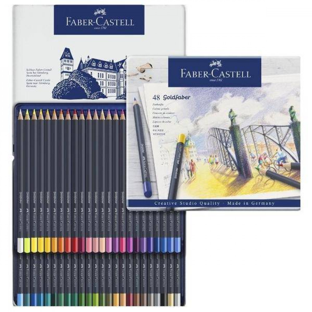 Набір кольорових олівців 48 кольорів Goldfaber метал.коробка 114748 FABER-CASTELL