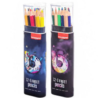 Набір кольорових олівців 12+6шт у металевому пеналі, Bruynzeel