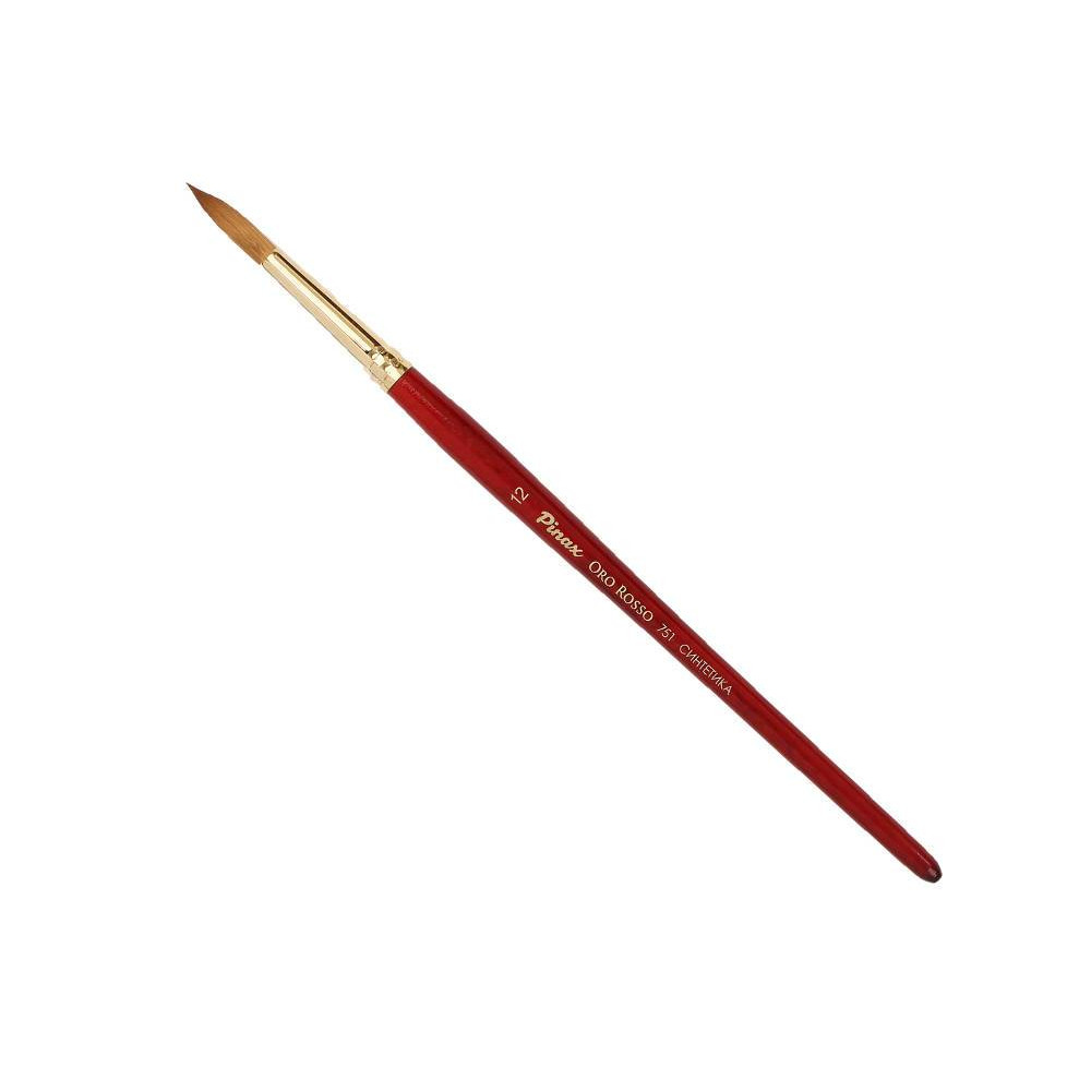 Пензель ORO ROSSO синтетика кругла серія 751 коротка ручка № 12