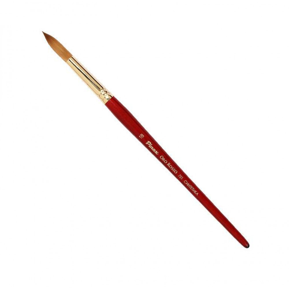 Пензель ORO ROSSO синтетика кругла серія 751 коротка ручка № 18