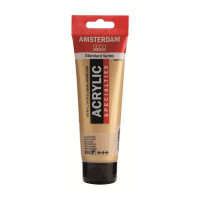 Краска акриловая AMSTERDAM, (802) Золотой светлый металлик, 120 мл, Royal Talens