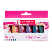 Набір акрилу ArtCreation Metallic 6 кольорів по 12мл, Royal Talens