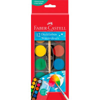Акварель Faber-Castell 12 кольорів із пензликом, 125018
