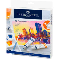 Набір акварелі 24х9мл у тубі, пензель, палітра, Faber-Castell 
