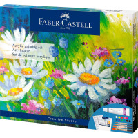 Подарочный набор Faber-Castell акрил 12х9мл, 4 кисти, холст, 379280