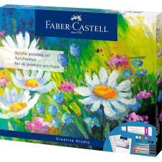 Подарунковий набір Faber-Castell акрил 12х9мл, 4 пензлі, полотно, 379280